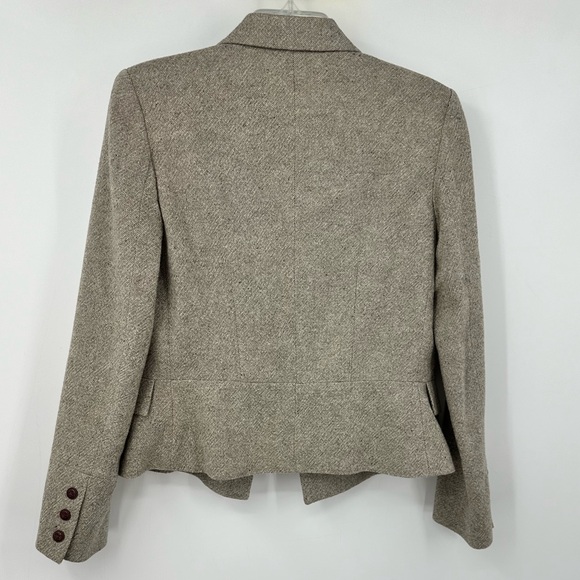 Barney’s Wool Blazer Jacket Womens 6 Tan Khaki Double Breasted - Picture 5 of 7